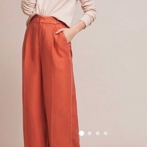 Orange high-waisted wide-leg Pants